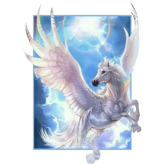 Pegasus Flying Under The Night Sky 40*50cm full round drill diamond painting